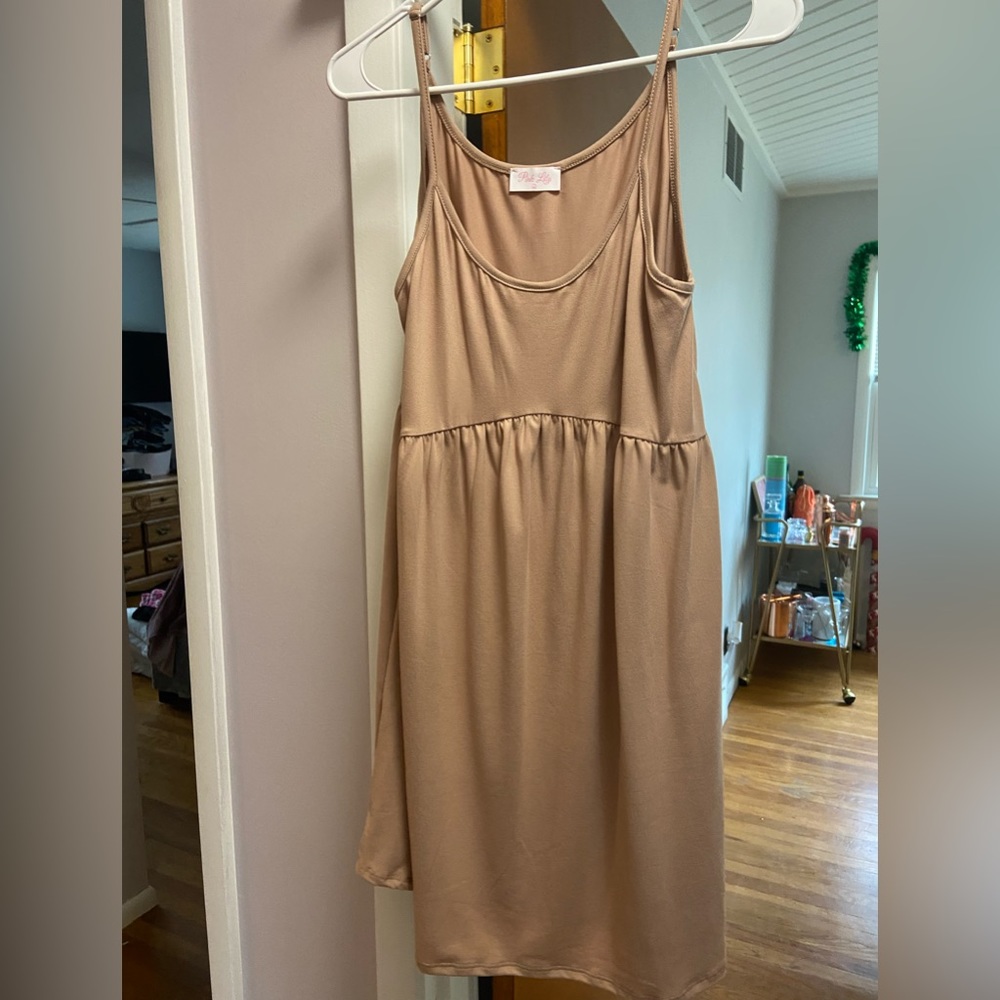 Light Pink/Tan Pink Lily Mini Dress! Never worn!
